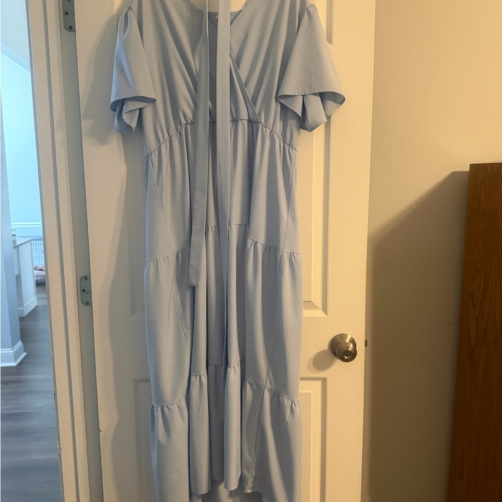 SHEIN Light Blue Midi Dress